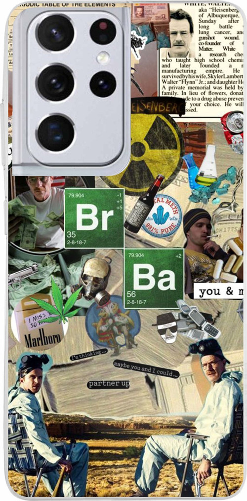 Samsung Galaxy S21 ULTRA Uyumlu Breaking Bad Kolaj Baskılı Silikon Kılıf