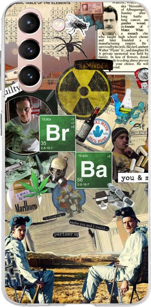 Samsung Galaxy S21 Uyumlu Breaking Bad Kolaj Baskılı Silikon Kılıf