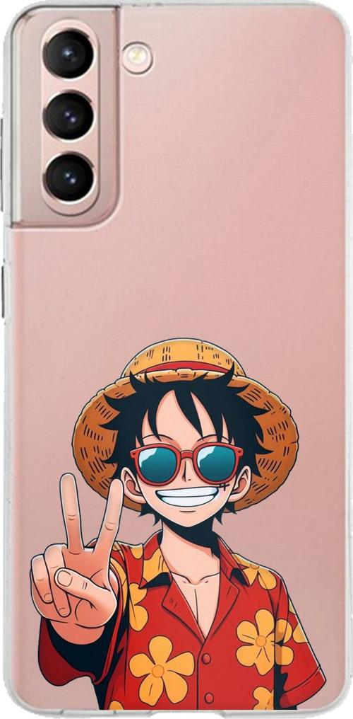 Samsung Galaxy S21 Uyumlu Monkey D. Luffy Tasarımlı Baskılı Silikon Kılıf