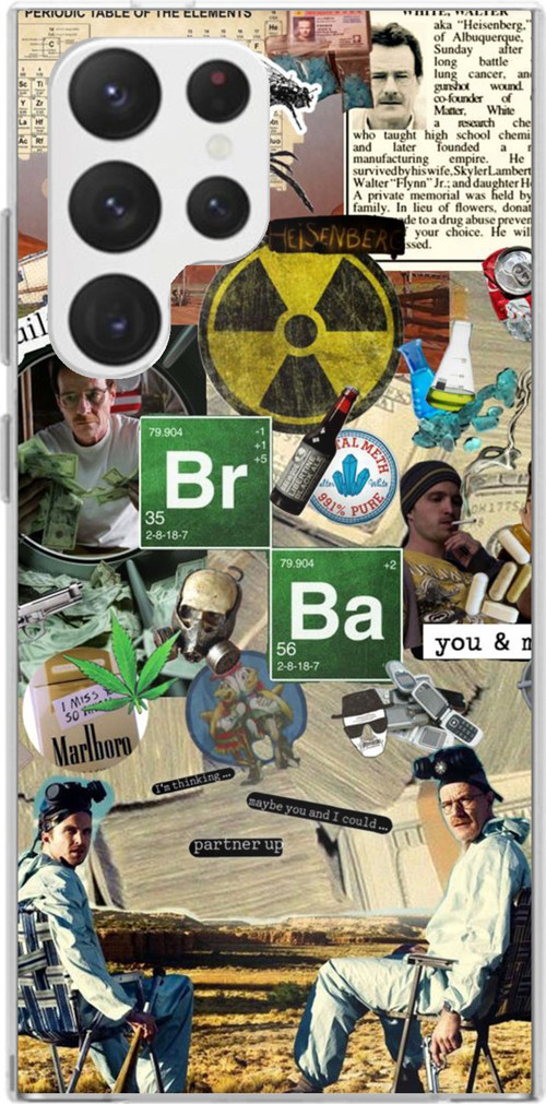 Samsung Galaxy S22 Ultra Uyumlu Breaking Bad Kolaj Baskılı Silikon Kılıf