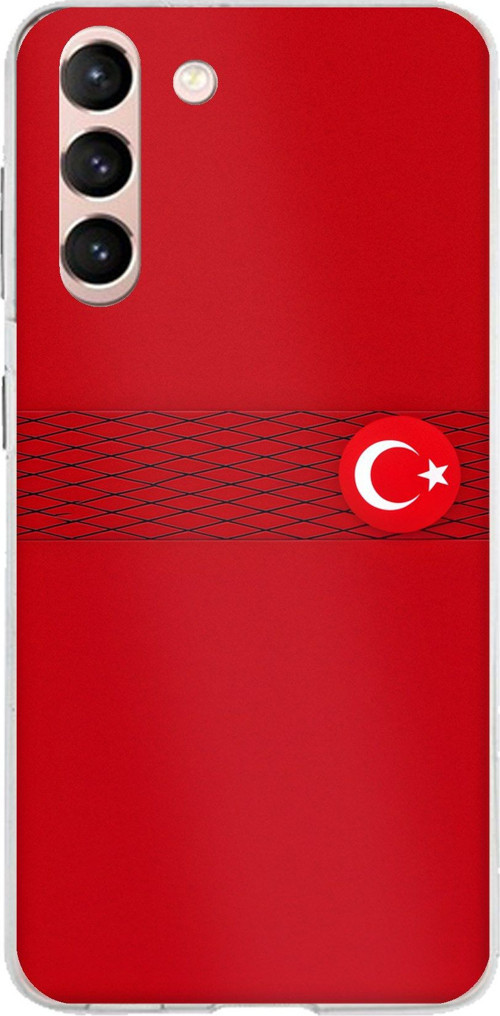 Samsung Galaxy S21 Uyumlu Türk Milli Takım Izgara Desenli Forma Baskılı Silikon Kılıf