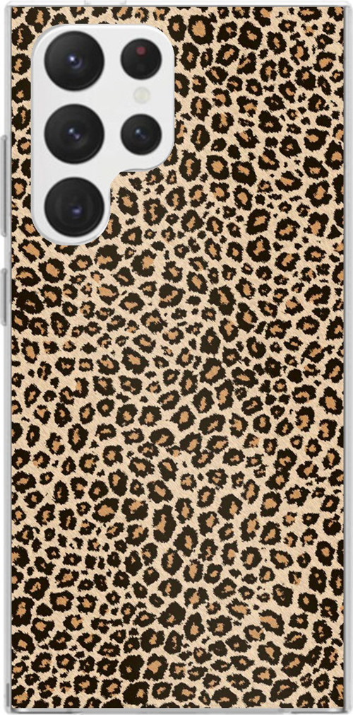 Samsung Galaxy S22 Ultra Uyumlu Leopar Tasarımlı Baskılı Silikon Kılıf