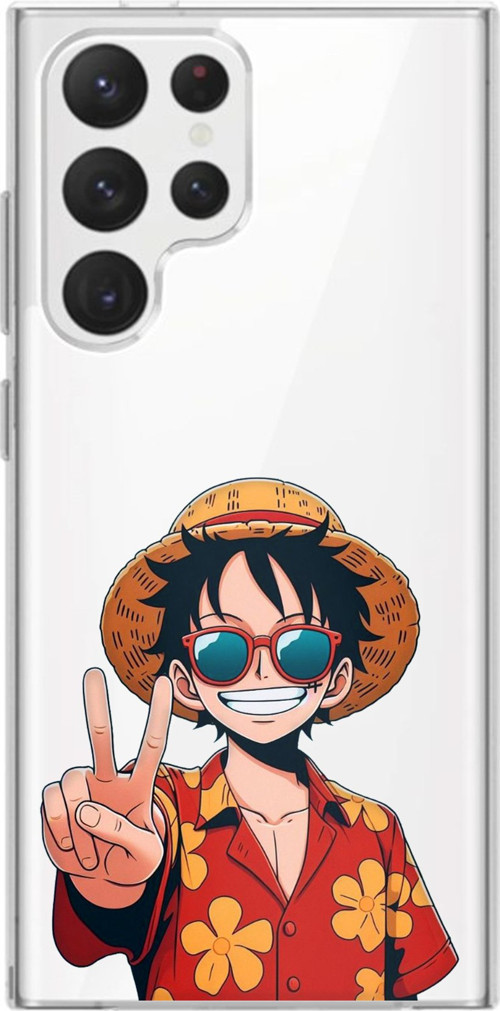 Samsung Galaxy S22 Ultra Uyumlu Monkey D. Luffy Tasarımlı Baskılı Silikon Kılıf