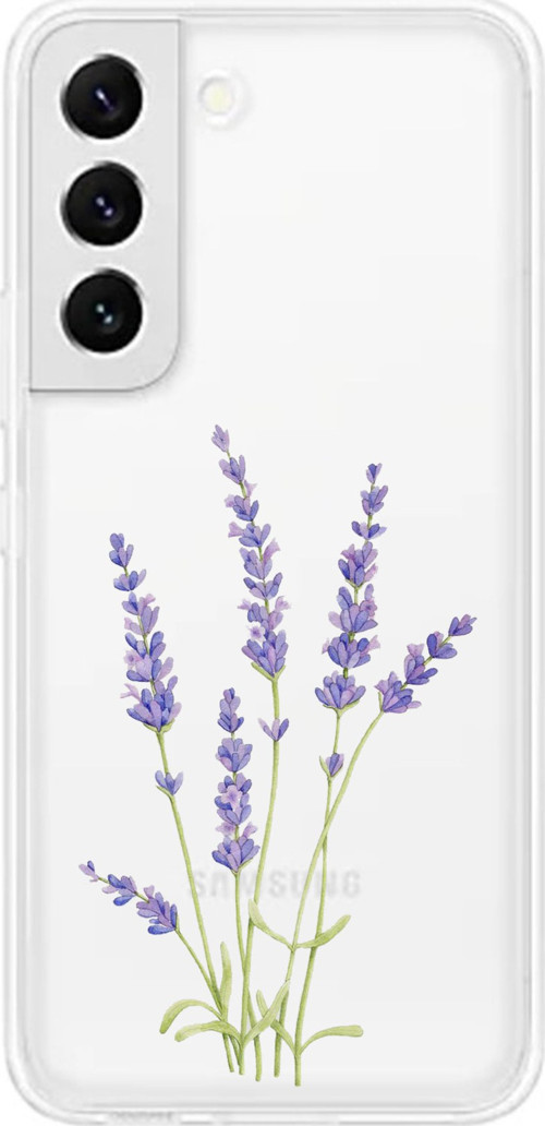 Samsung Galaxy S22 Uyumlu Lavanta Çiçek Tasarımlı Baskılı Silikon Kılıf
