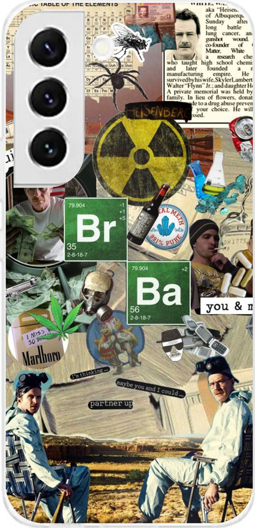 Samsung Galaxy S22 Uyumlu Breaking Bad Kolaj Baskılı Silikon Kılıf