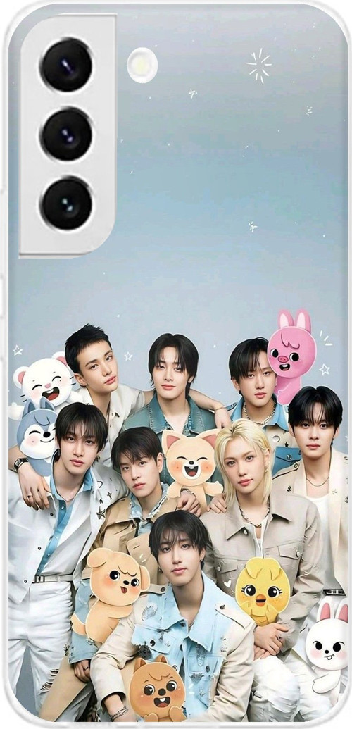 Samsung Galaxy S22 Uyumlu Tray Kids K-Pop Grubu ve SKZOO Temalı Baskılı Silikon Kılıf