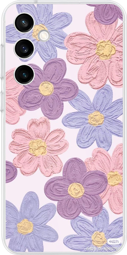 Samsung Galaxy S23 FE Uyumlu Renkli Papatyalar Sulu Boya Baskılı Silikon Kılıf