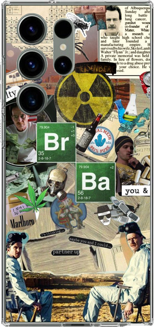 Samsung Galaxy S23 ULTRA Uyumlu Breaking Bad Kolaj Baskılı Silikon Kılıf