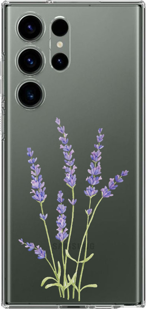 Samsung Galaxy S23 ULTRA Uyumlu Lavanta Çiçek Tasarımlı Baskılı Silikon Kılıf
