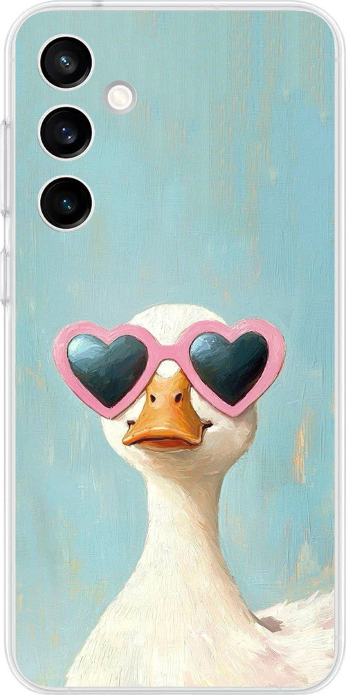 Samsung Galaxy S23 FE Uyumlu Yağlı Boya Pop-Art Ördek Baskılı Silikon Kılıf