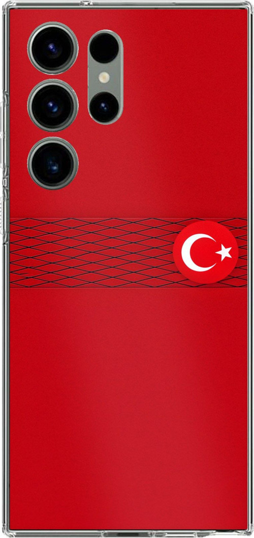 Samsung Galaxy S23 ULTRA Uyumlu Türk Milli Takım Izgara Desenli Forma Baskılı Silikon Kılıf
