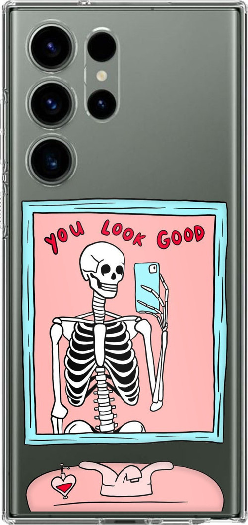 Samsung Galaxy S23 ULTRA Uyumlu You Look Good İskelet Tasarımlı Baskılı Silikon Kılıf