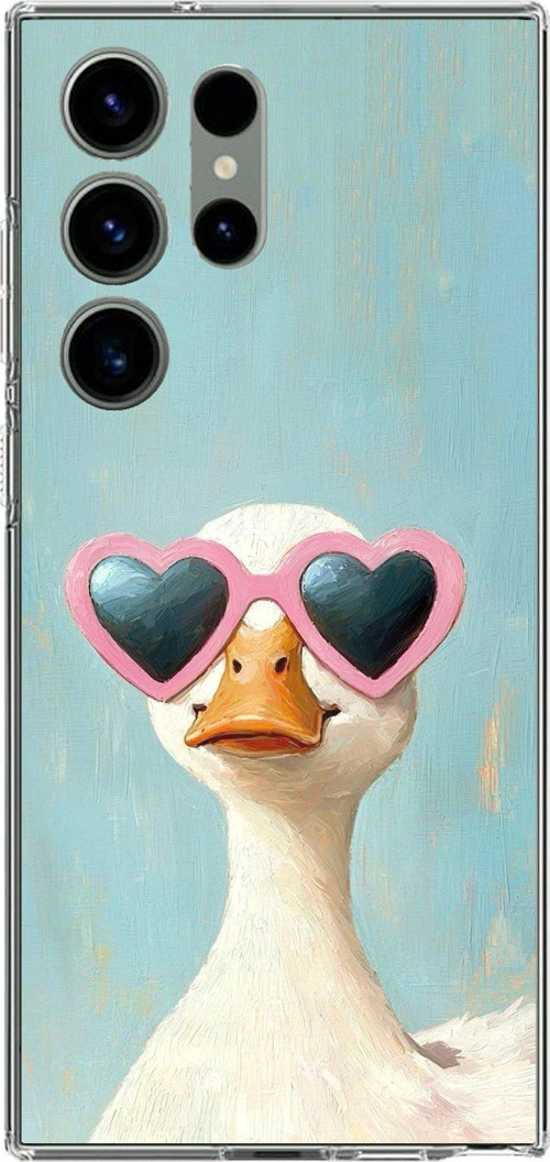 Samsung Galaxy S23 ULTRA Uyumlu Yağlı Boya Pop-Art Ördek Baskılı Silikon Kılıf