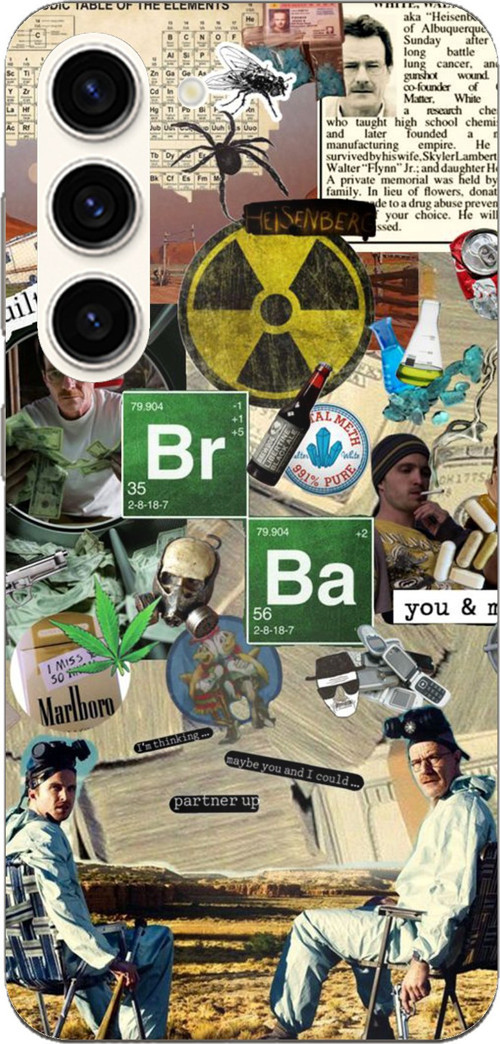 Samsung Galaxy S23 Uyumlu Breaking Bad Kolaj Baskılı Silikon Kılıf