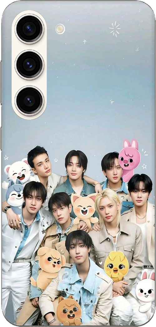 Samsung Galaxy S23 Uyumlu Tray Kids K-Pop Grubu ve SKZOO Temalı Baskılı Silikon Kılıf