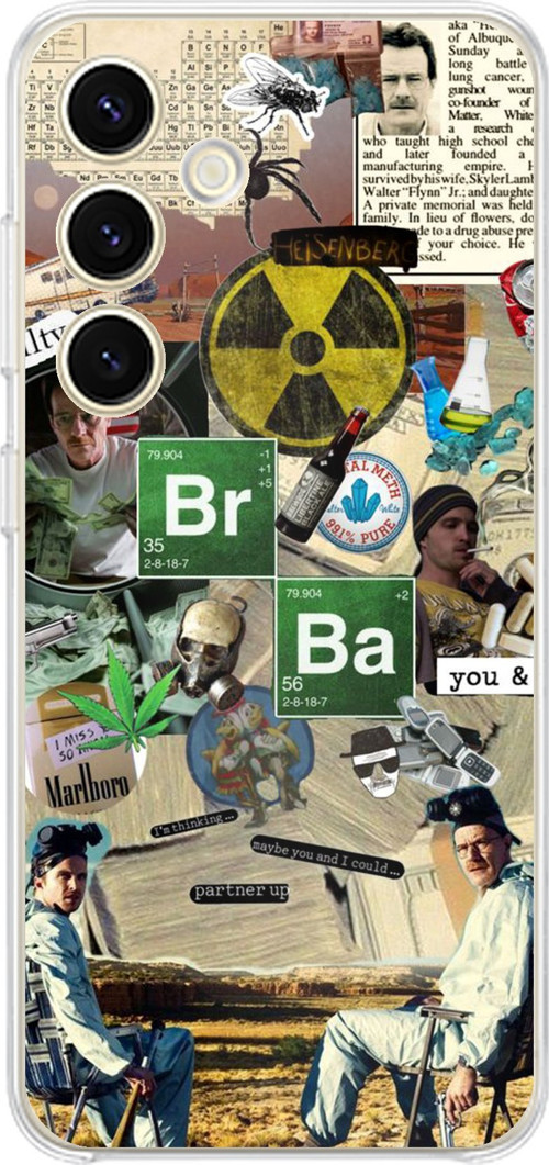 Samsung Galaxy S24 - S25 Uyumlu Breaking Bad Kolaj Baskılı Silikon Kılıf
