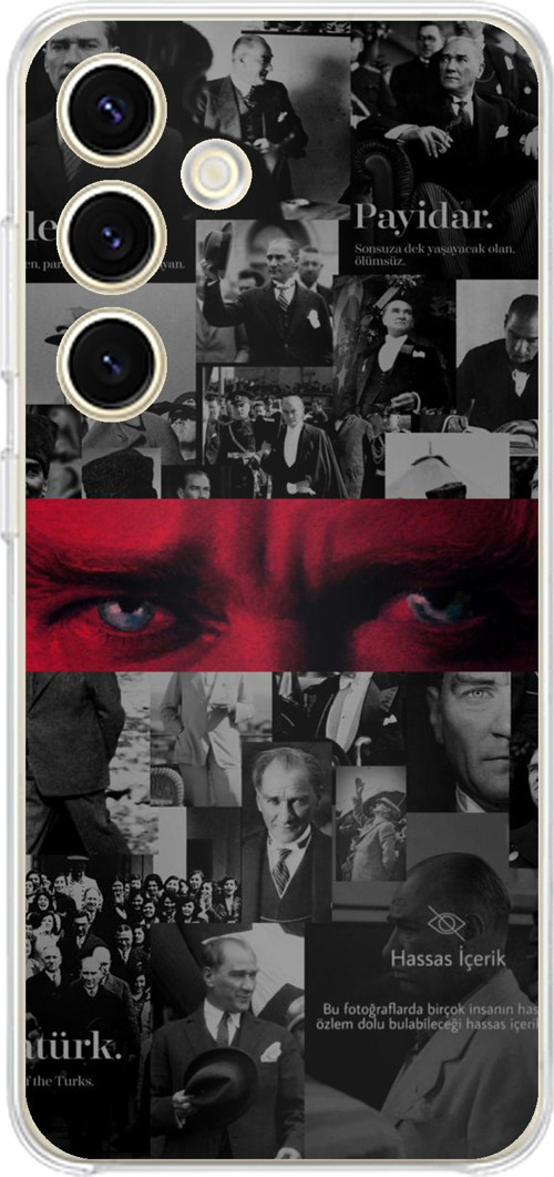 Samsung Galaxy S24 - S25 Uyumlu Atatürk Gözler Tasarım Baskılı Silikon Kılıf