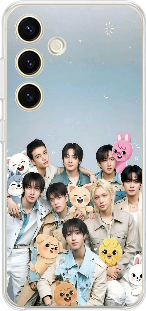 Samsung Galaxy S24 - S25 Uyumlu Tray Kids K-Pop Grubu ve SKZOO Temalı Baskılı Silikon Kılıf