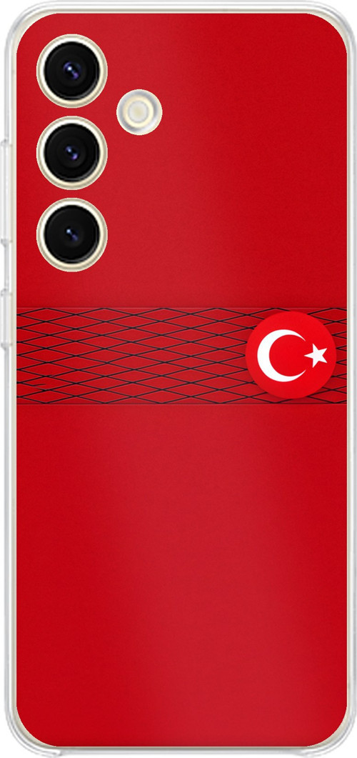 Samsung Galaxy S24 - S25 Uyumlu Türk Milli Takım Izgara Desenli Forma Baskılı Silikon Kılıf