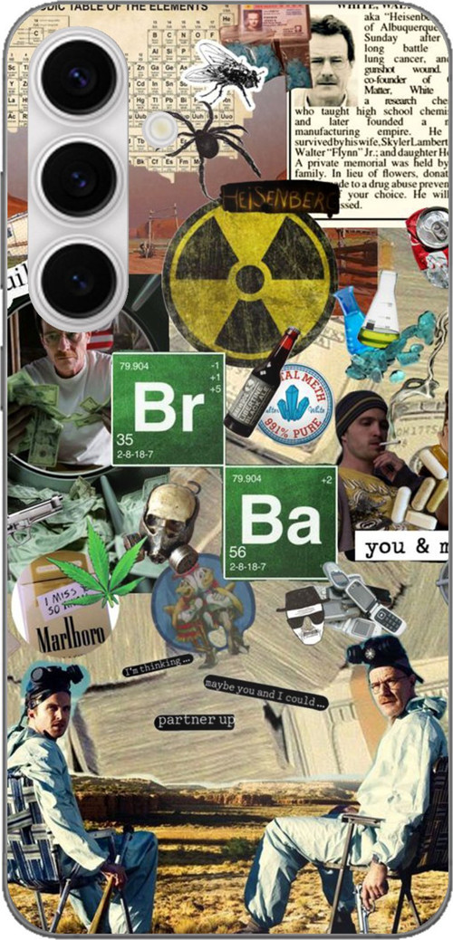 Samsung Galaxy S24 FE Uyumlu Breaking Bad Kolaj Baskılı Silikon Kılıf