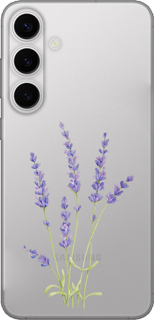 Samsung Galaxy S24 FE Uyumlu Lavanta Çiçek Tasarımlı Baskılı Silikon Kılıf