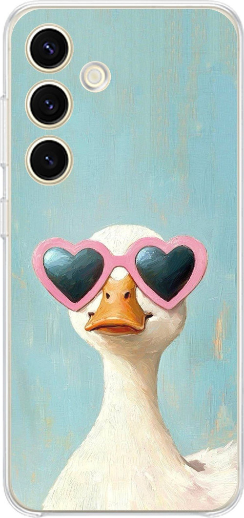 Samsung Galaxy S24 - S25 Uyumlu Yağlı Boya Pop-Art Ördek Baskılı Silikon Kılıf