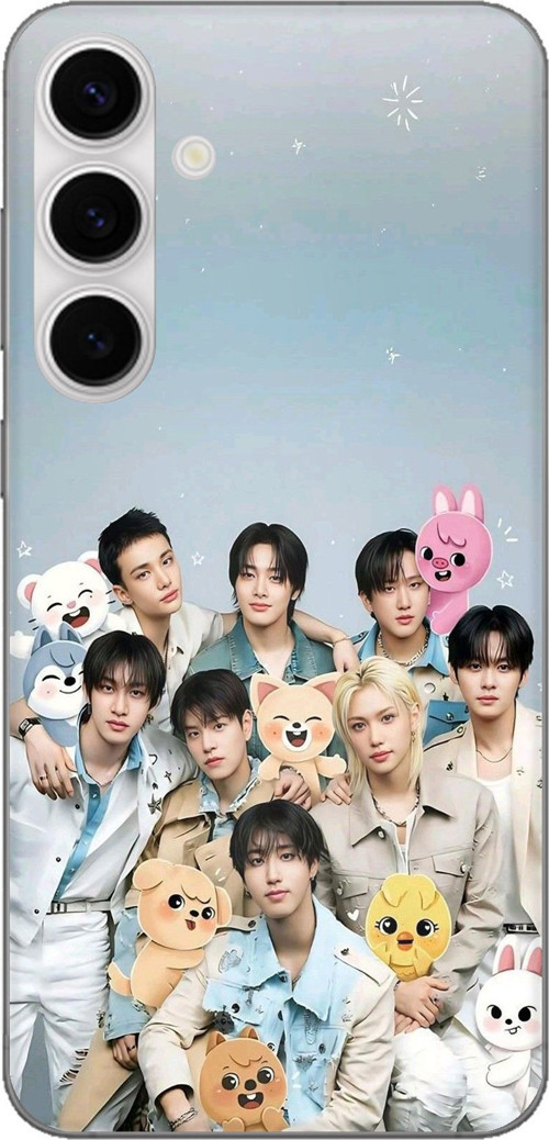 Samsung Galaxy S24 FE Uyumlu Tray Kids K-Pop Grubu ve SKZOO Temalı Baskılı Silikon Kılıf