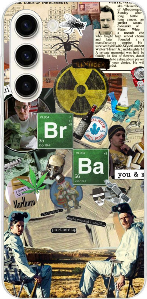 Samsung Galaxy S24 Plus Uyumlu Breaking Bad Kolaj Baskılı Silikon Kılıf