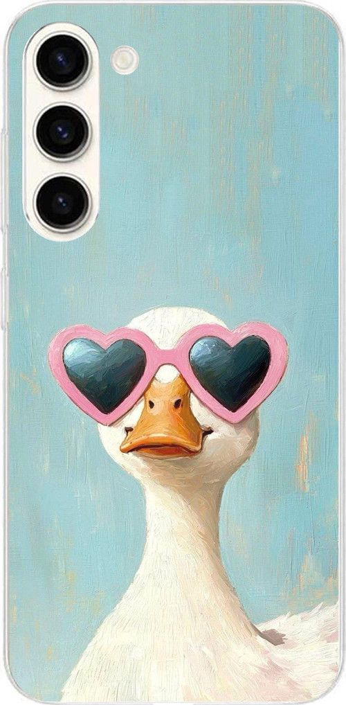 Samsung Galaxy S24 Plus Uyumlu Yağlı Boya Pop-Art Ördek Baskılı Silikon Kılıf