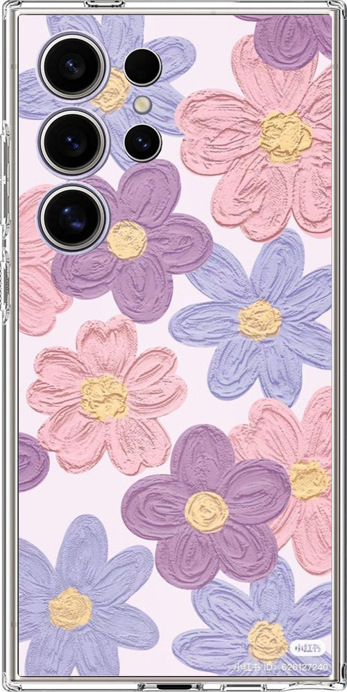 Samsung Galaxy S24 ULTRA Uyumlu Renkli Papatyalar Sulu Boya Baskılı Silikon Kılıf