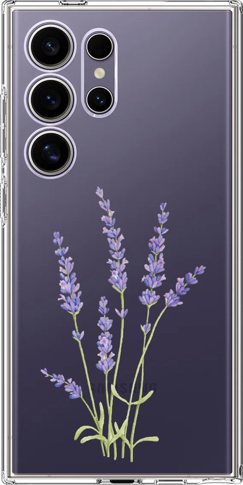 Samsung Galaxy S24 ULTRA Uyumlu Lavanta Çiçek Tasarımlı Baskılı Silikon Kılıf