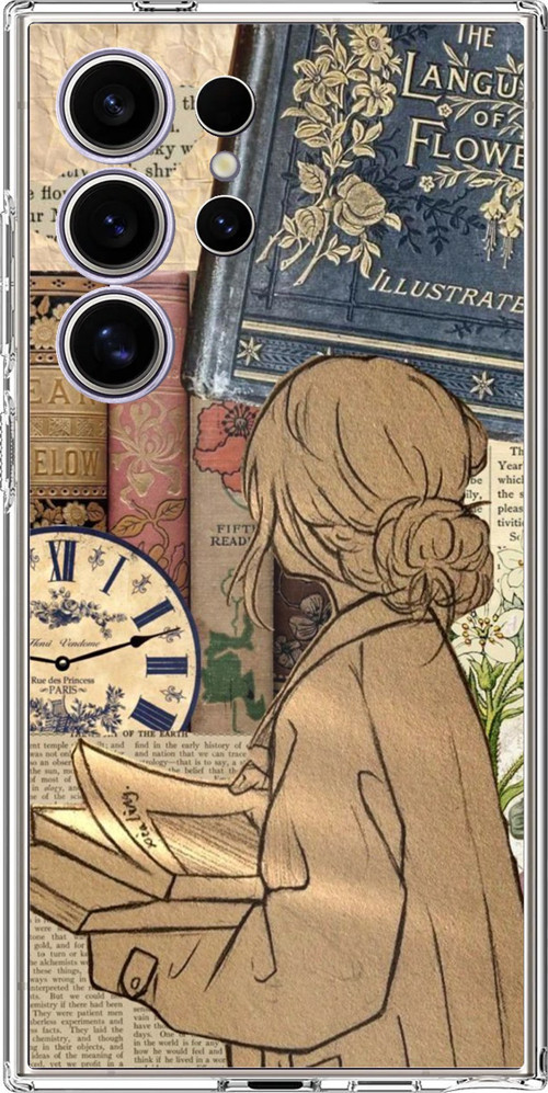 Samsung Galaxy S24 ULTRA Uyumlu Retro Gazete Kadın Tasarımlı Baskılı Silikon Kılıf