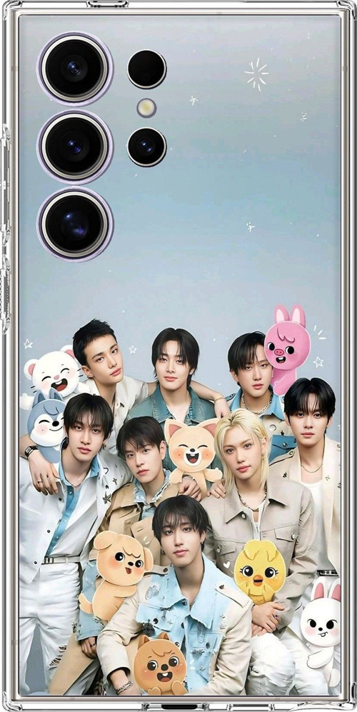 Samsung Galaxy S24 ULTRA Uyumlu Tray Kids K-Pop Grubu ve SKZOO Temalı Baskılı Silikon Kılıf