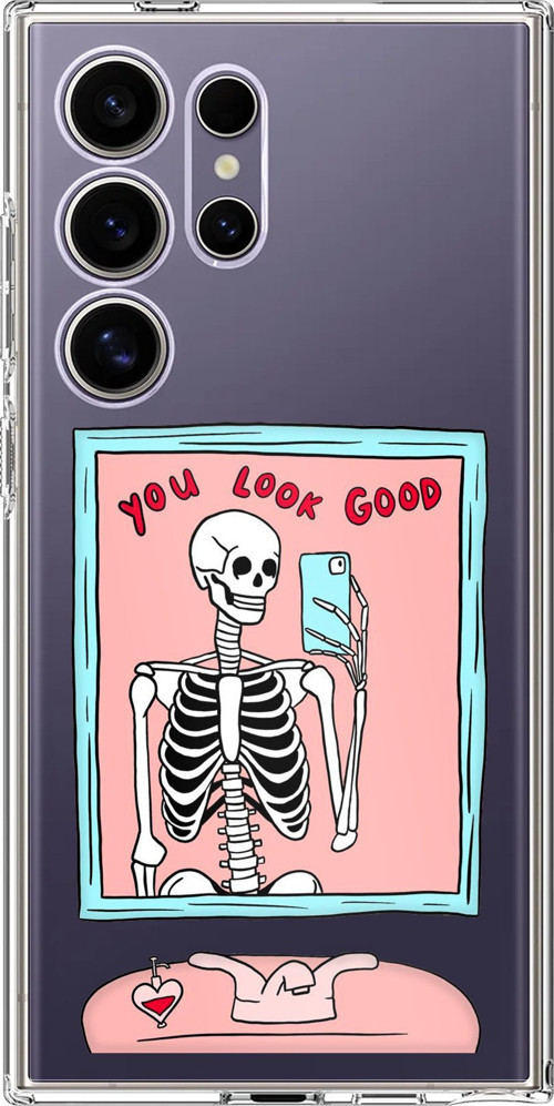 Samsung Galaxy S24 ULTRA Uyumlu You Look Good İskelet Tasarımlı Baskılı Silikon Kılıf