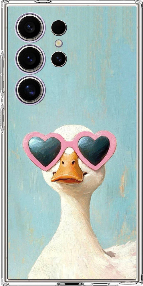 Samsung Galaxy S24 ULTRA Uyumlu Yağlı Boya Pop-Art Ördek Baskılı Silikon Kılıf
