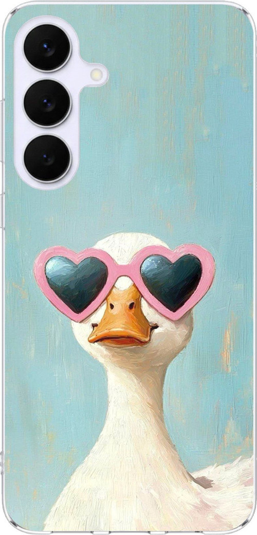 Samsung Galaxy S25 FE Uyumlu Yağlı Boya Pop-Art Ördek Baskılı Silikon Kılıf