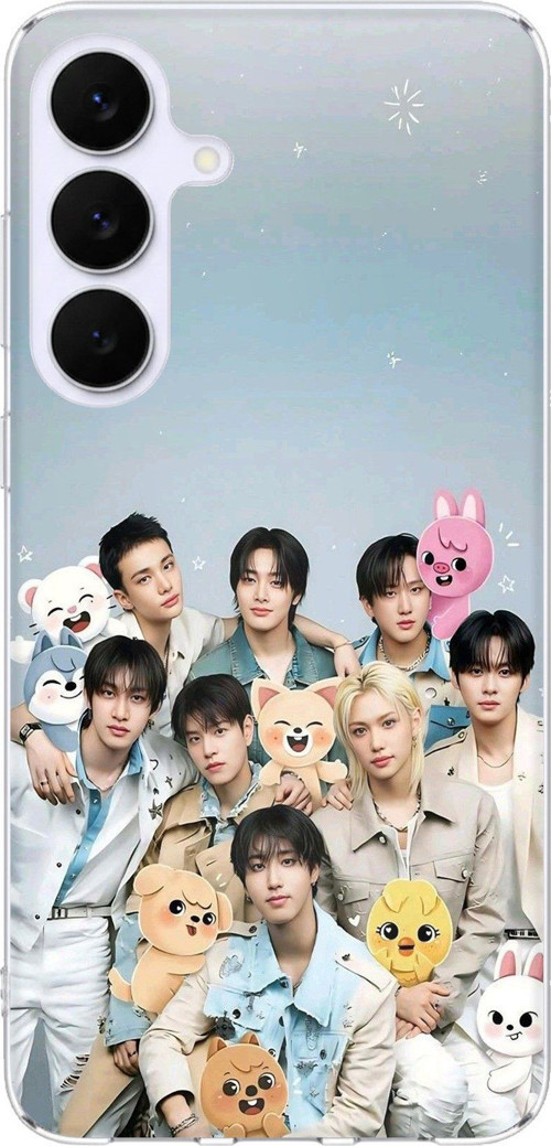Samsung Galaxy S25 FE Uyumlu Tray Kids K-Pop Grubu ve SKZOO Temalı Baskılı Silikon Kılıf