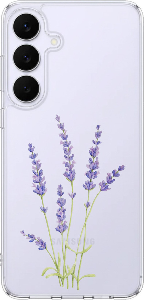 Samsung Galaxy S25 FE Uyumlu Lavanta Çiçek Tasarımlı Baskılı Silikon Kılıf