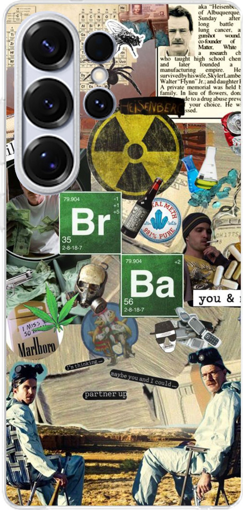 Samsung Galaxy S25 ULTRA Uyumlu Breaking Bad Kolaj Baskılı Silikon Kılıf