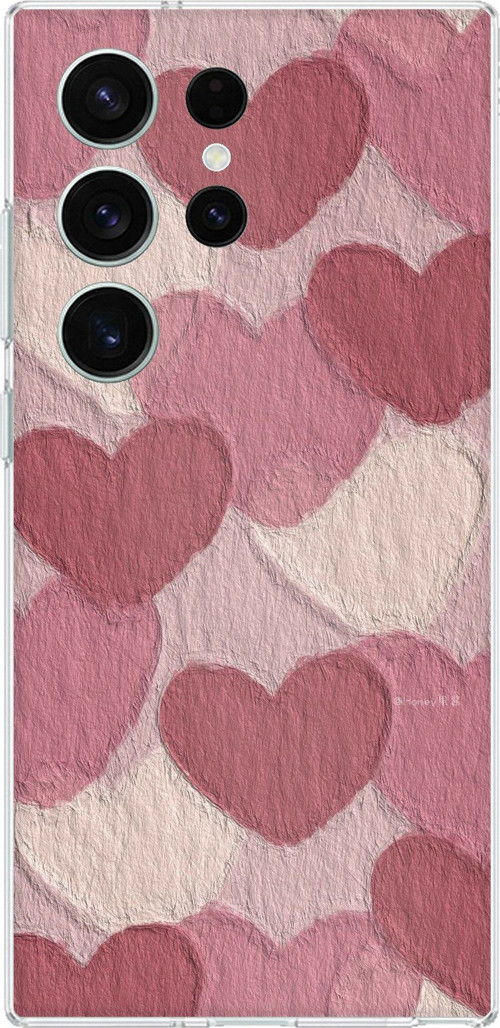 Samsung Galaxy S26 Ultra Uyumlu Pastel Gül Kurusu ve Pembe Kalpli Baskılı Silikon Kılıf