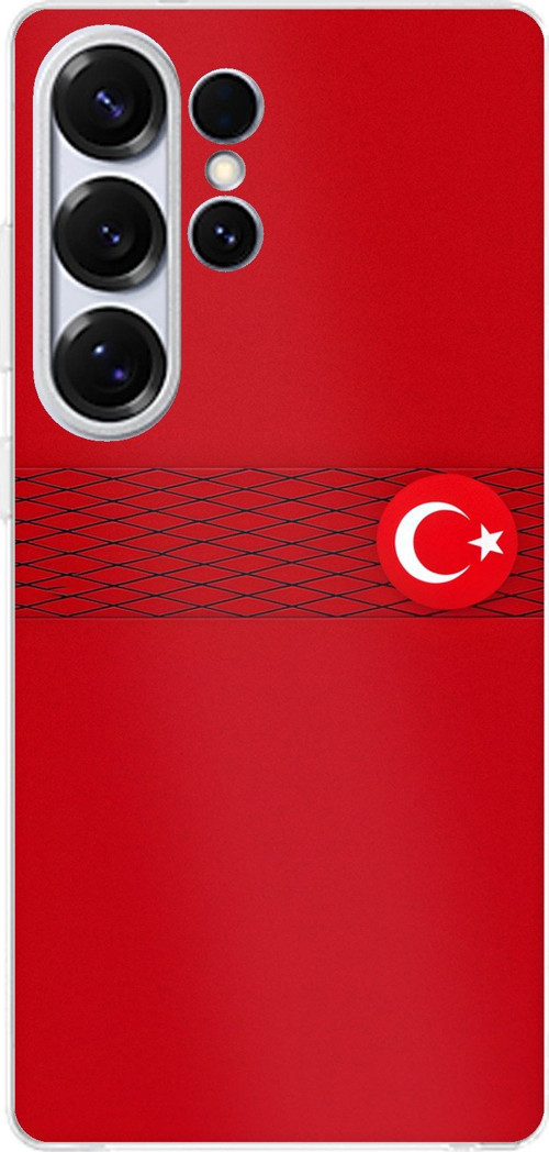 Samsung Galaxy S25 ULTRA Uyumlu Türk Milli Takım Izgara Desenli Forma Baskılı Silikon Kılıf