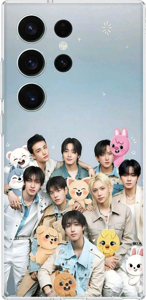 Samsung Galaxy S26 Ultra Uyumlu Tray Kids K-Pop Grubu ve SKZOO Temalı Baskılı Silikon Kılıf