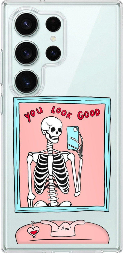 Samsung Galaxy S26 Ultra Uyumlu You Look Good İskelet Tasarımlı Baskılı Silikon Kılıf