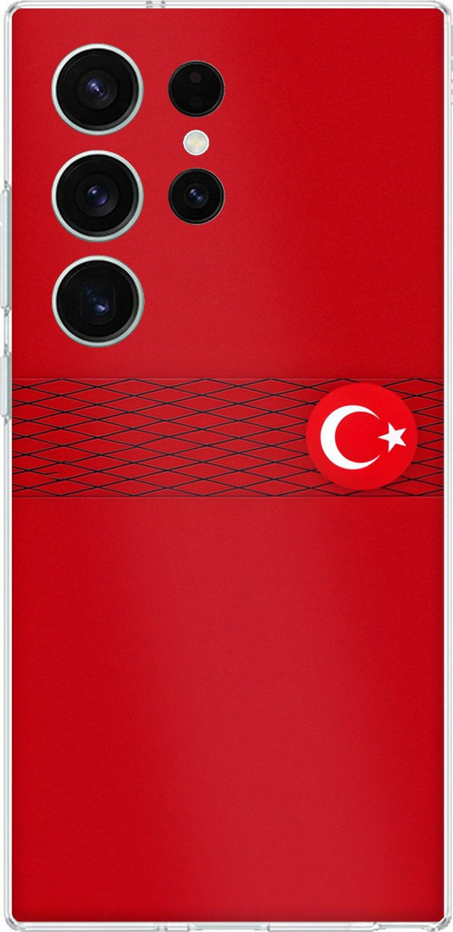 Samsung Galaxy S26 Ultra Uyumlu Türk Milli Takım Izgara Desenli Forma Baskılı Silikon Kılıf