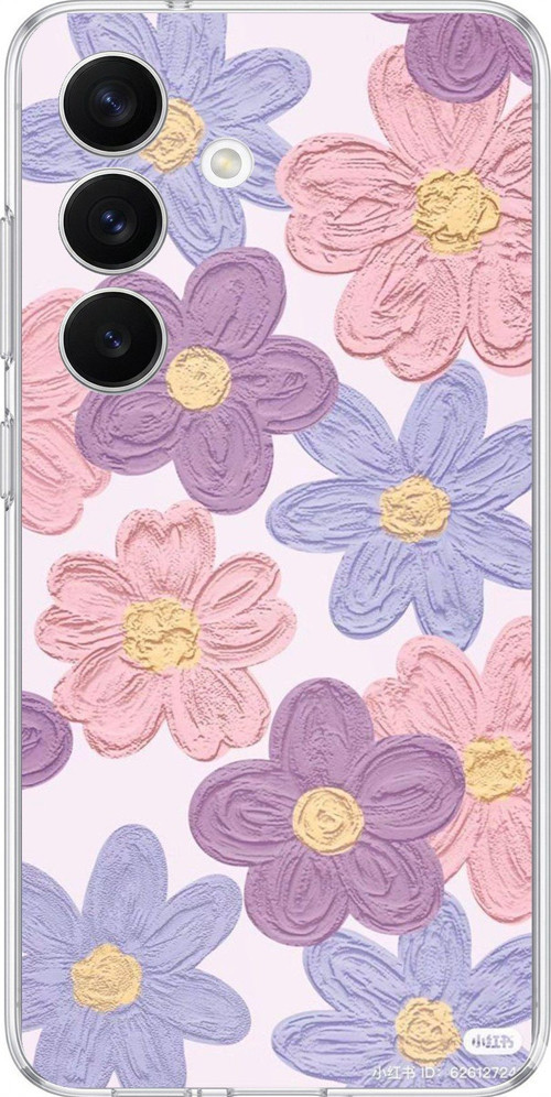 Samsung Galaxy S26 Uyumlu Renkli Papatyalar Sulu Boya Baskılı Silikon Kılıf