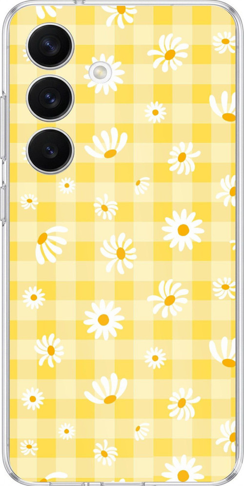 Samsung Galaxy S26 Uyumlu Sarı Papatya Bahçesi Baskılı Silikon Kılıf