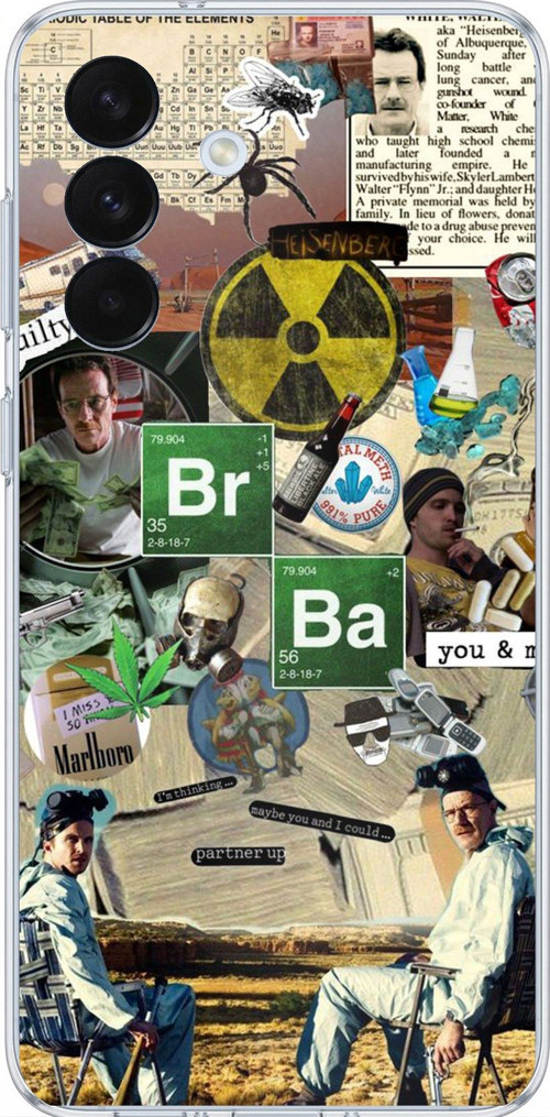Samsung Galaxy S26+ PLUS Uyumlu Breaking Bad Kolaj Baskılı Silikon Kılıf