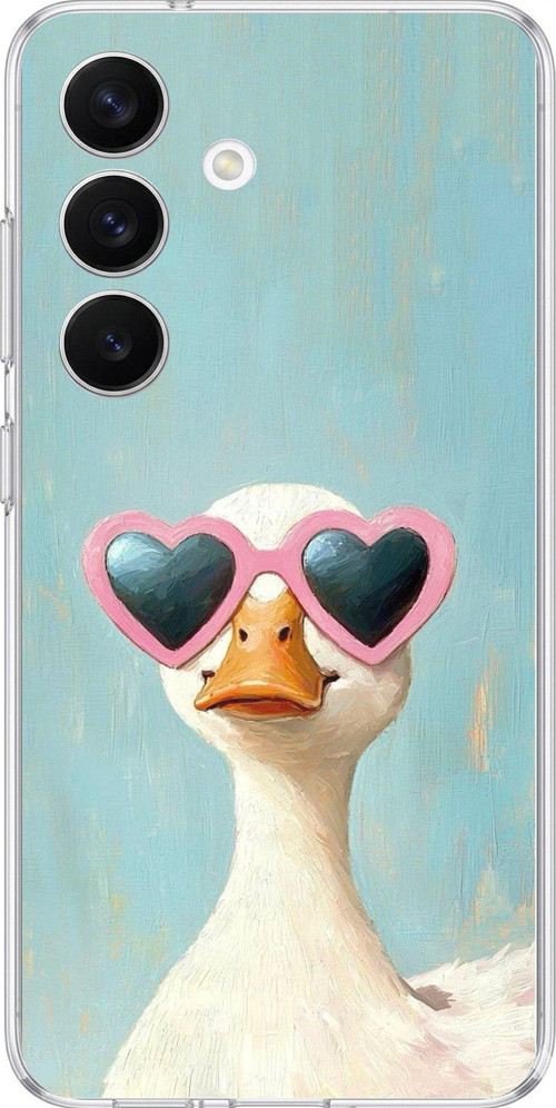 Samsung Galaxy S26 Uyumlu Yağlı Boya Pop-Art Ördek Baskılı Silikon Kılıf