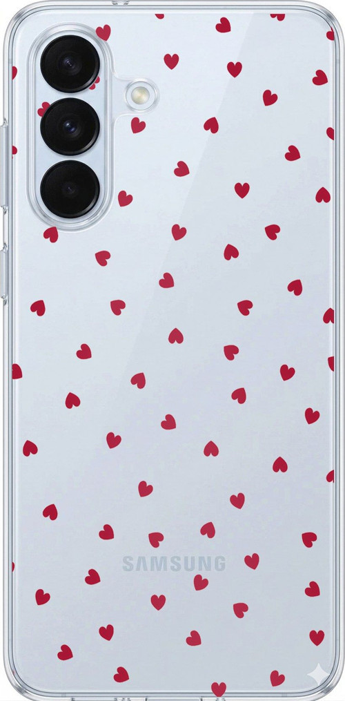 Samsung Galaxy S26+ PLUS Uyumlu Kırmızı Kalpler Tasarımlı Baskılı Silikon Kılıf
