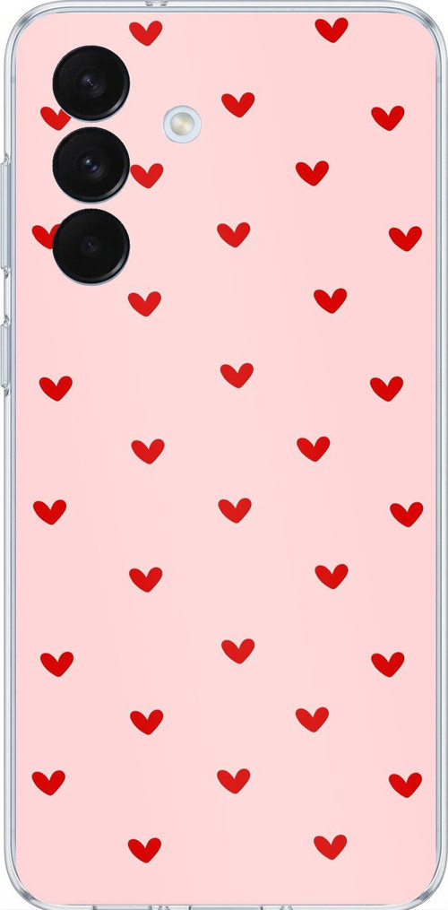 Samsung Galaxy S26+ PLUS Uyumlu Kırmızı Minik Kalpler Baskılı Silikon Kılıf